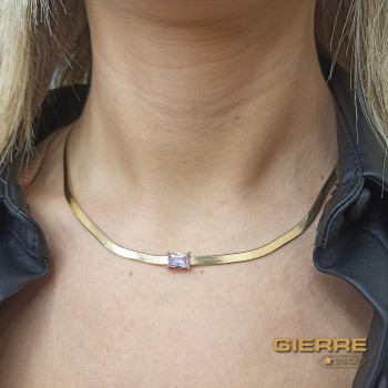 Lilac zircon gold plac